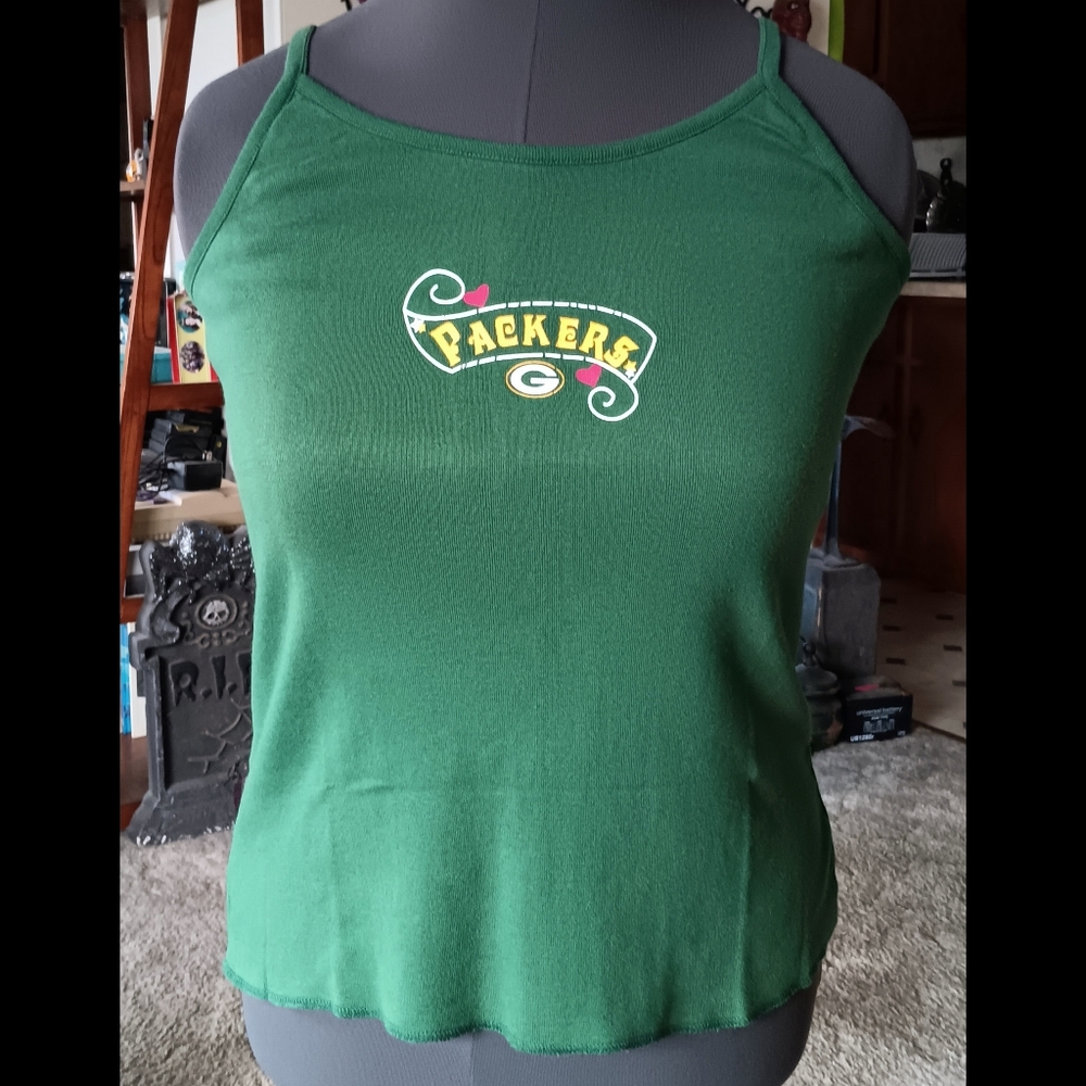 💚💛 Vintage Green Bay Packers NFL For Her Womens Tank Top XL Football Cotton